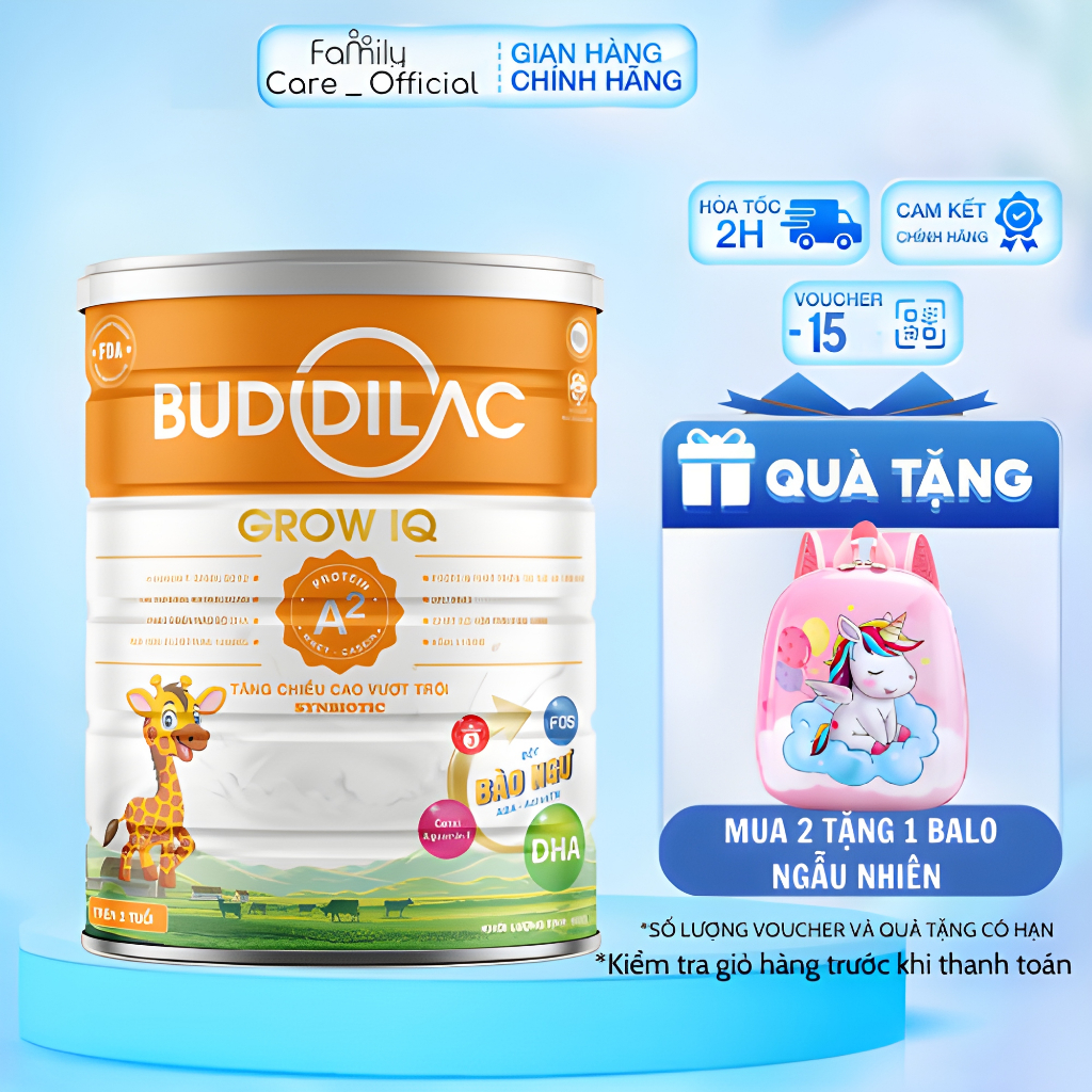 Sữa Bột Buddilac IQ Hộp 400/900g – Hỗ Trợ Phát Triển Trí Não Và Tăng Chiều Cao Cho Bé