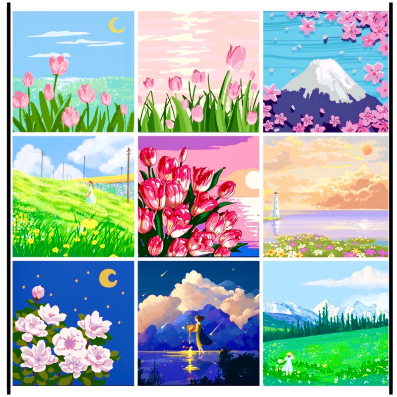 TRANH SỐ HÓA, TRANH TÔ MÀU THEO SỐ SƠN DẦU 20*20CM