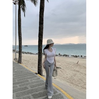 SET ÁO TIM QUẦN ỐNG LOE