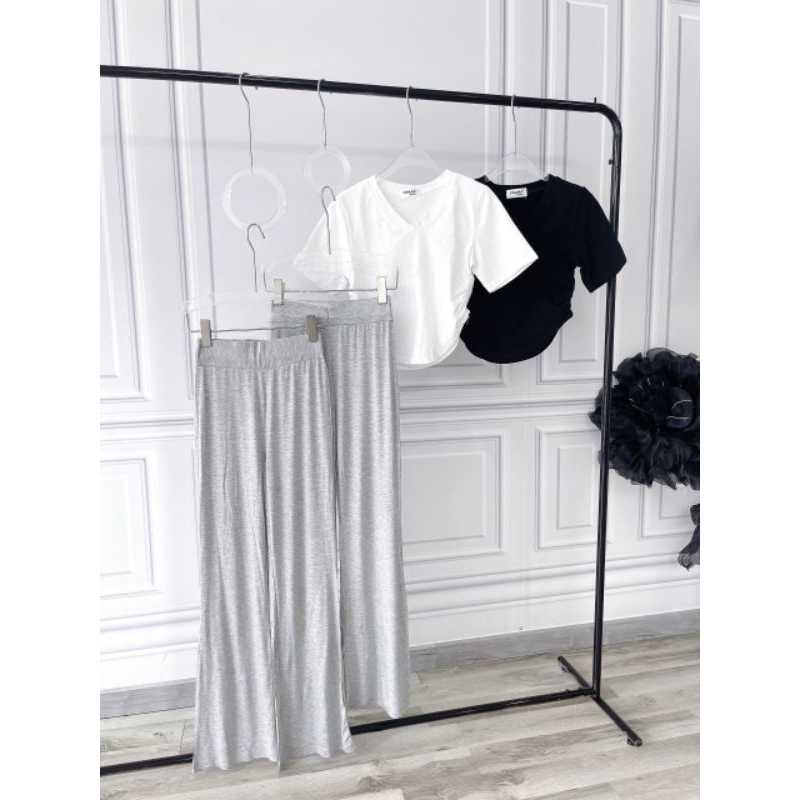 SET ÁO TIM QUẦN ỐNG LOE