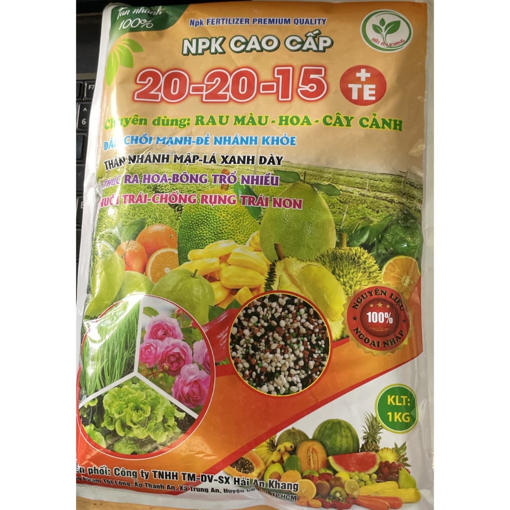 Phân bón NPK 20-20-15 TE gói 1kg HAK