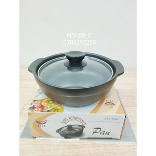 Nồi đất 6 inch nắp kiếng