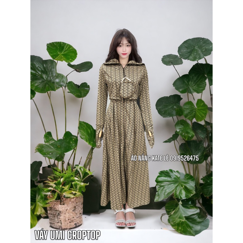 VÁY 2 LỚP UMI CROPTOP chống nắng tia uv cao cấp loại 1 dài toàn thân .