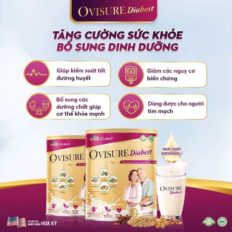 Sữa hạt tiểu đường Ovisure diabest sữa cho người tiểu đường
