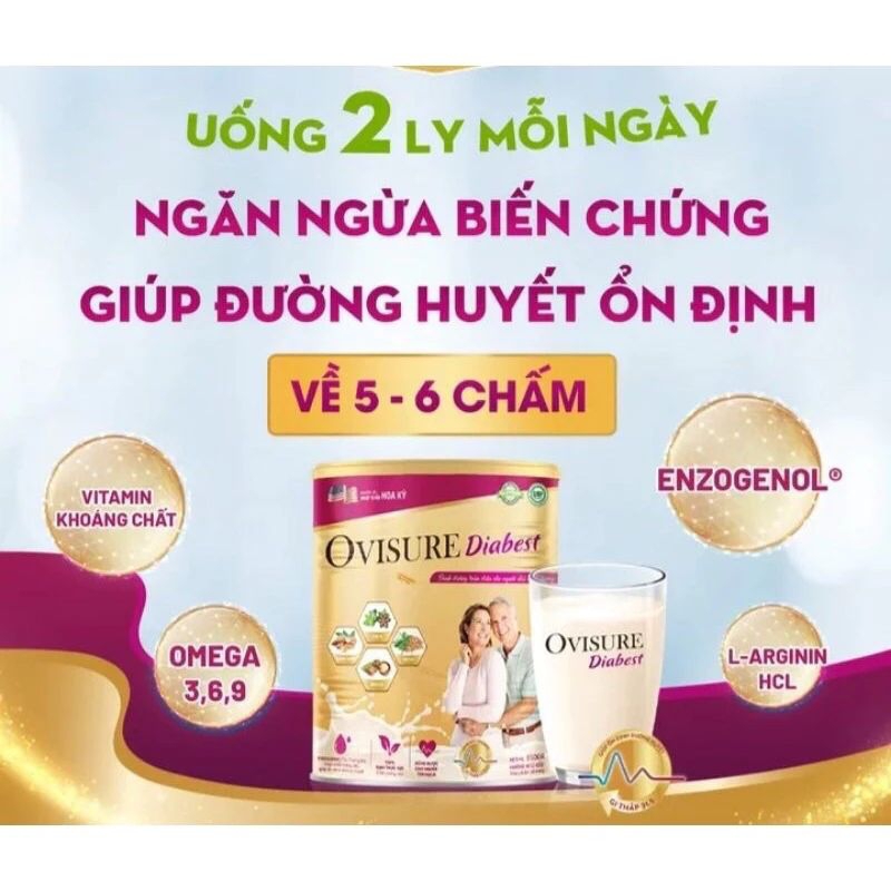 Sữa hạt tiểu đường Ovisure diabest sữa cho người tiểu đường
