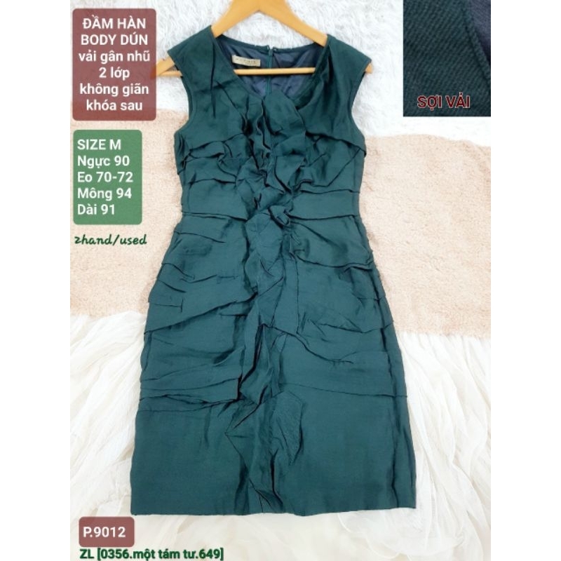 , màu xanh, vải gân 2 lớp, dày dặn, SIZE M, 2hand/used, 9012