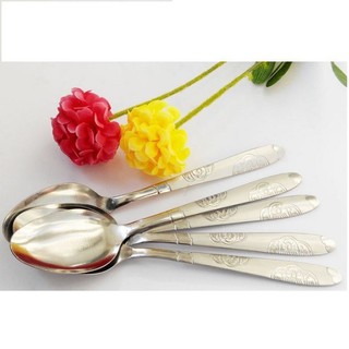 Thìa inox cán dài in hoa văn