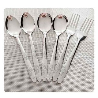 Thìa inox cán dài in hoa văn