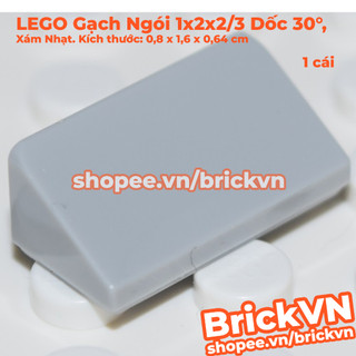 [1 Cái] LEGO Gạch Ngói 1x2x2/3 Dốc 30°, Xám Nhạt ID 4568637 85984