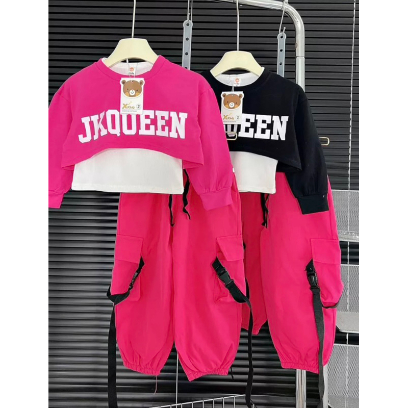 Bộ đồ bé gái phong cách hip hop chuẩn ảnh 10/30kg