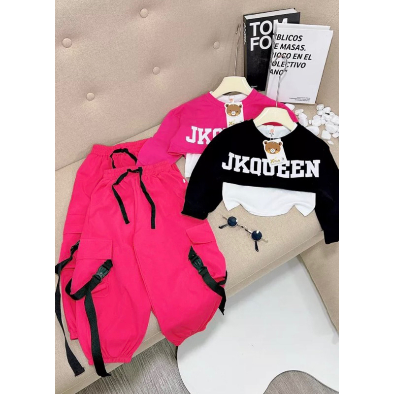 Bộ đồ bé gái phong cách hip hop chuẩn ảnh 10/30kg