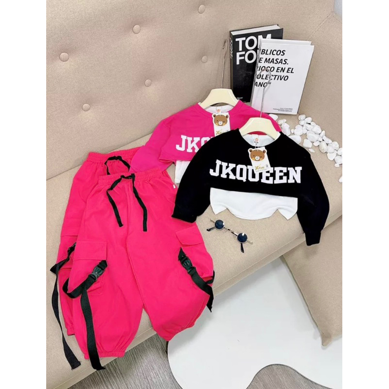 Bộ đồ bé gái phong cách hip hop chuẩn ảnh 10/30kg