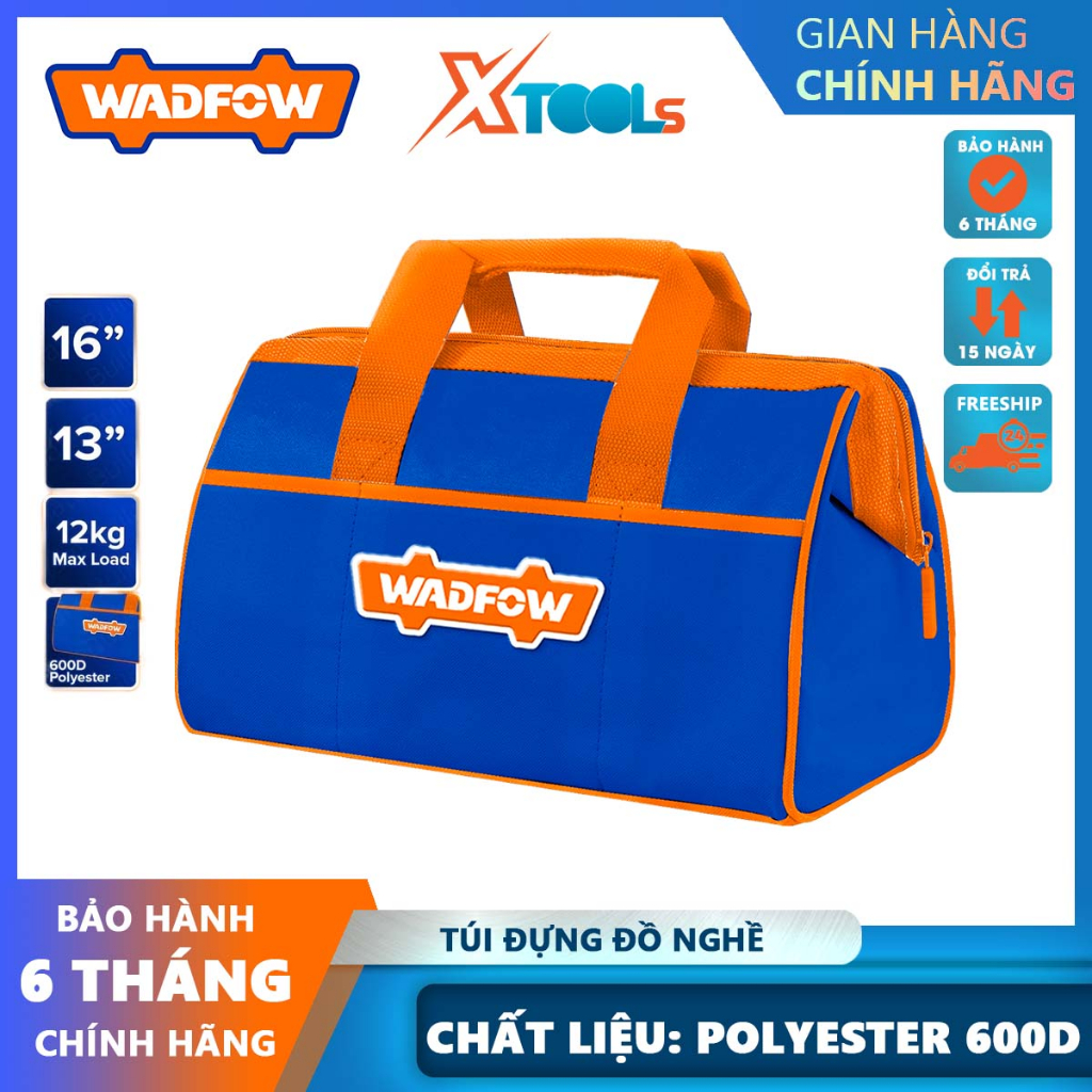 Túi đựng đồ nghề cầm tay WADFOW 13-16" túi dụng cụ chống nước chất liệu vải Polyester có khóa kéo siêu bền
