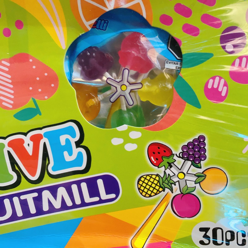 Sỉ hộp 30 cây kẹo mút hình chong chóng 5 cánh