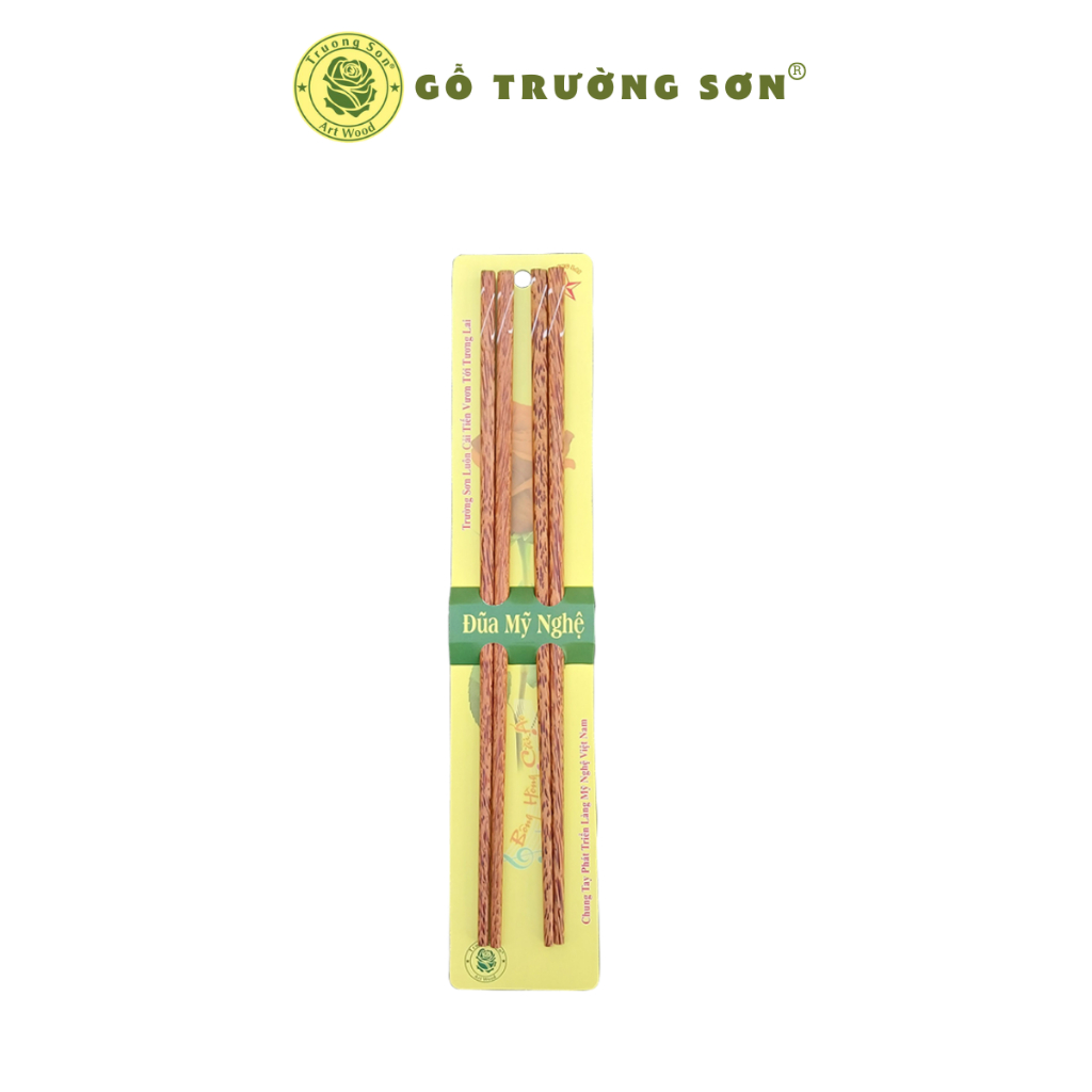 Bộ 02 Đôi Đũa Chiên Dừa Dây Đàn Dài 35 cm - Đồ Dùng Gia Dụng Gỗ Trường Sơn