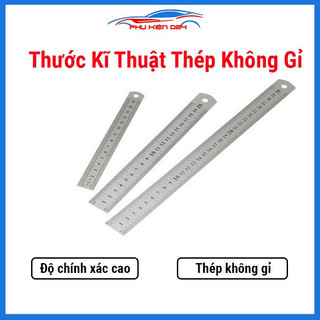 Thước kĩ thuật thép không gỉ 15cm/20cm/30cm/50cm thước đo có tỉ lệ chia nhỏ 1 mm