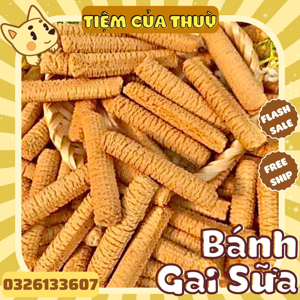 500G Bánh Gai Bơ Sữa - Bánh Gai Dừa Sữa Chuẩn Vị Xưa, Đặc Sản Ba Miền Thơm Ngon, đồ ăn vặt