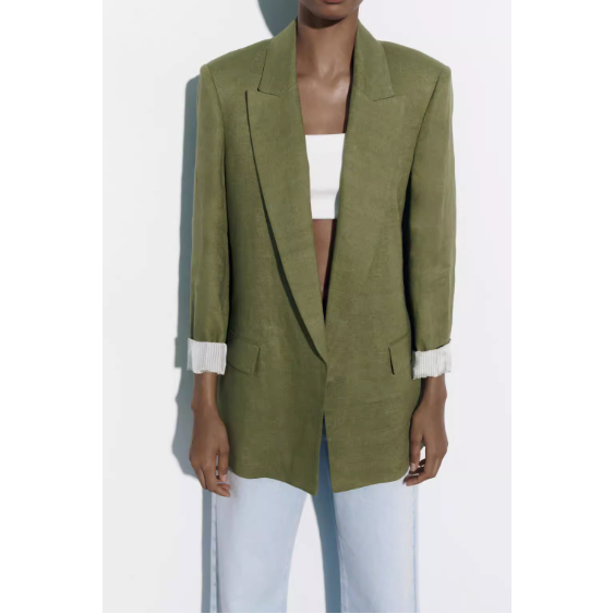 (HÀNG SẴN) Áo khoác vest blazer nữ dáng dài đứng rộng tay gập hàng xuất Zara | BigBuy360 - bigbuy360.vn
