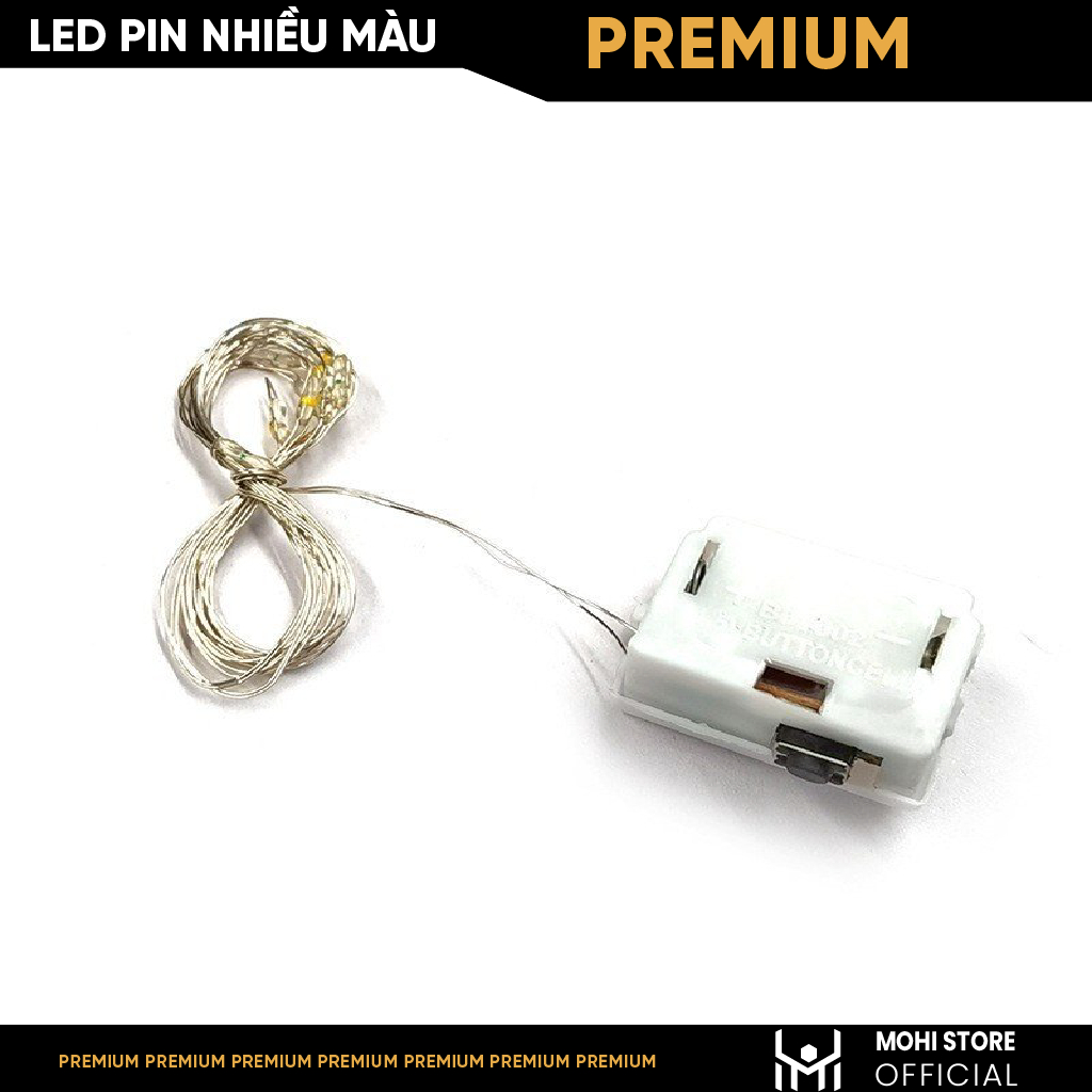 Dây Led Pin Nhiều Màu -dài 1m - 10 bóng - Dùng để trang trí mô hình