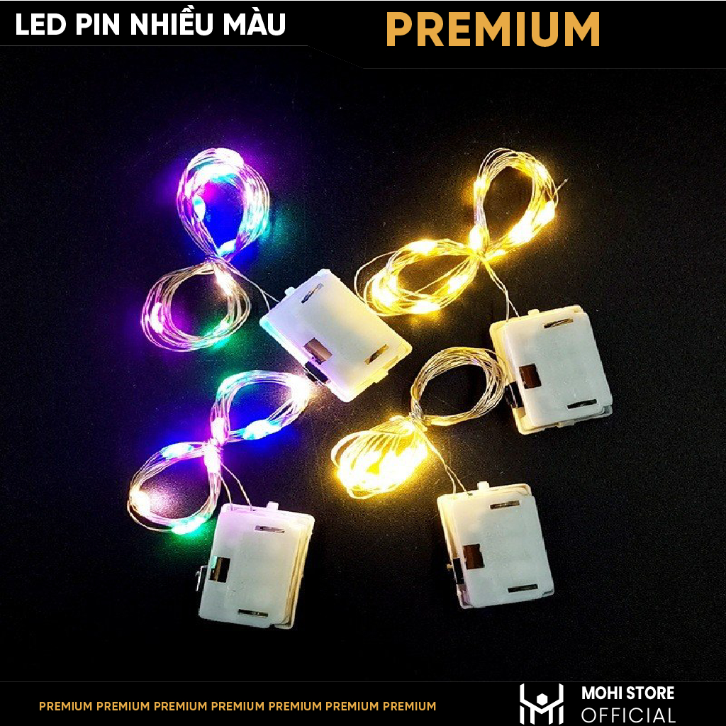 Dây Led Pin Nhiều Màu -dài 1m - 10 bóng - Dùng để trang trí mô hình