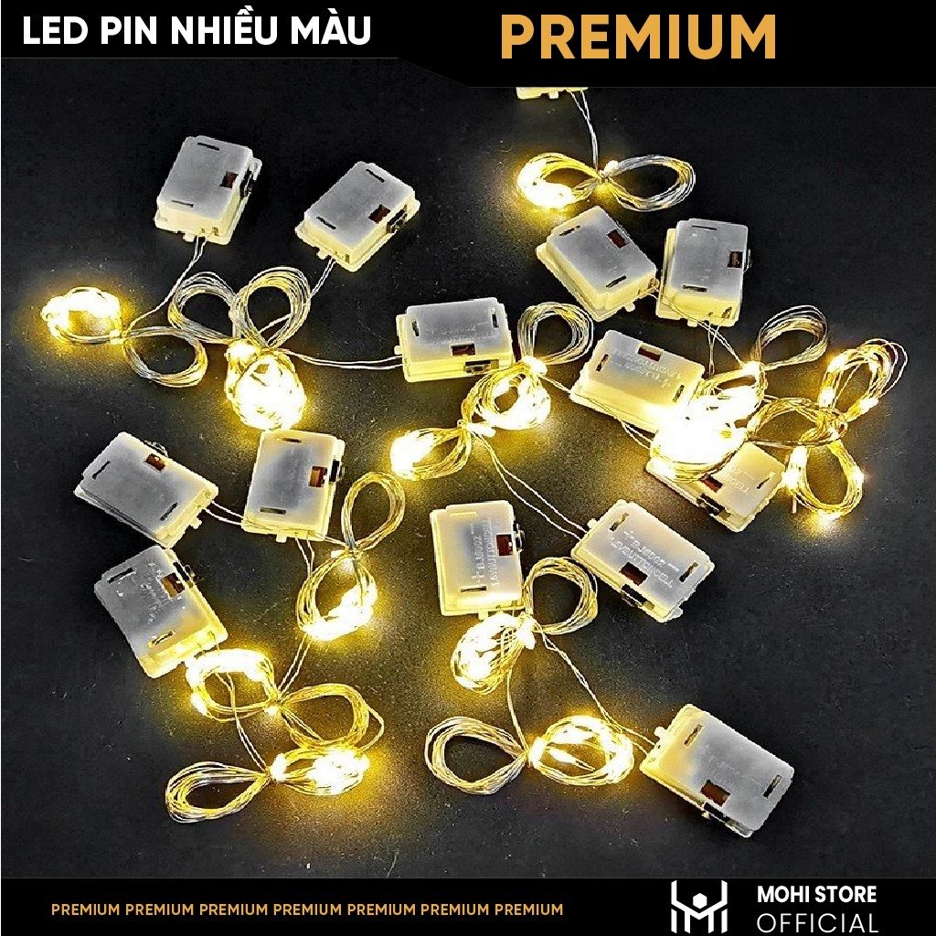Dây Led Pin Nhiều Màu -dài 1m - 10 bóng - Dùng để trang trí mô hình