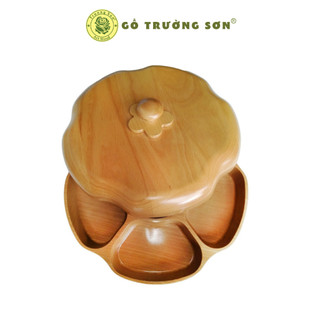 Khay Bánh Mứt Hình Bông Hoa Mai 05 Cánh Trơn Không Họa Tiết - Đồ Gỗ Nhà Bếp Thương Hiệu Trường Sơn