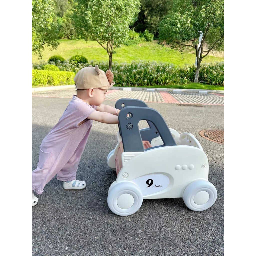 Xe đẩy tập đi đa năng hình ô tô cho bé vừa làm xe tập đi, xe kéo và xe đựng đồ chơi mẫu mới 2023 siêu dễ thương
