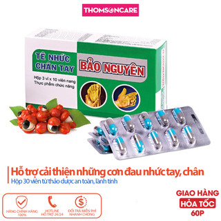 Tê nhức chân tay Bảo Nguyên - lưu thông khí huyết từ thảo dược - Hộp 30 viên hạn T3-2024