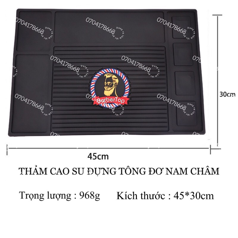 Thảm lót tông đơ từ tính 45*30cm-Thảm cao su lót tông đơ nam châm