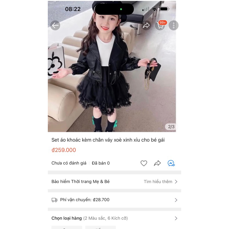 Sét áo khoác da kèm chân váy xòe xinh xỉu cho bé