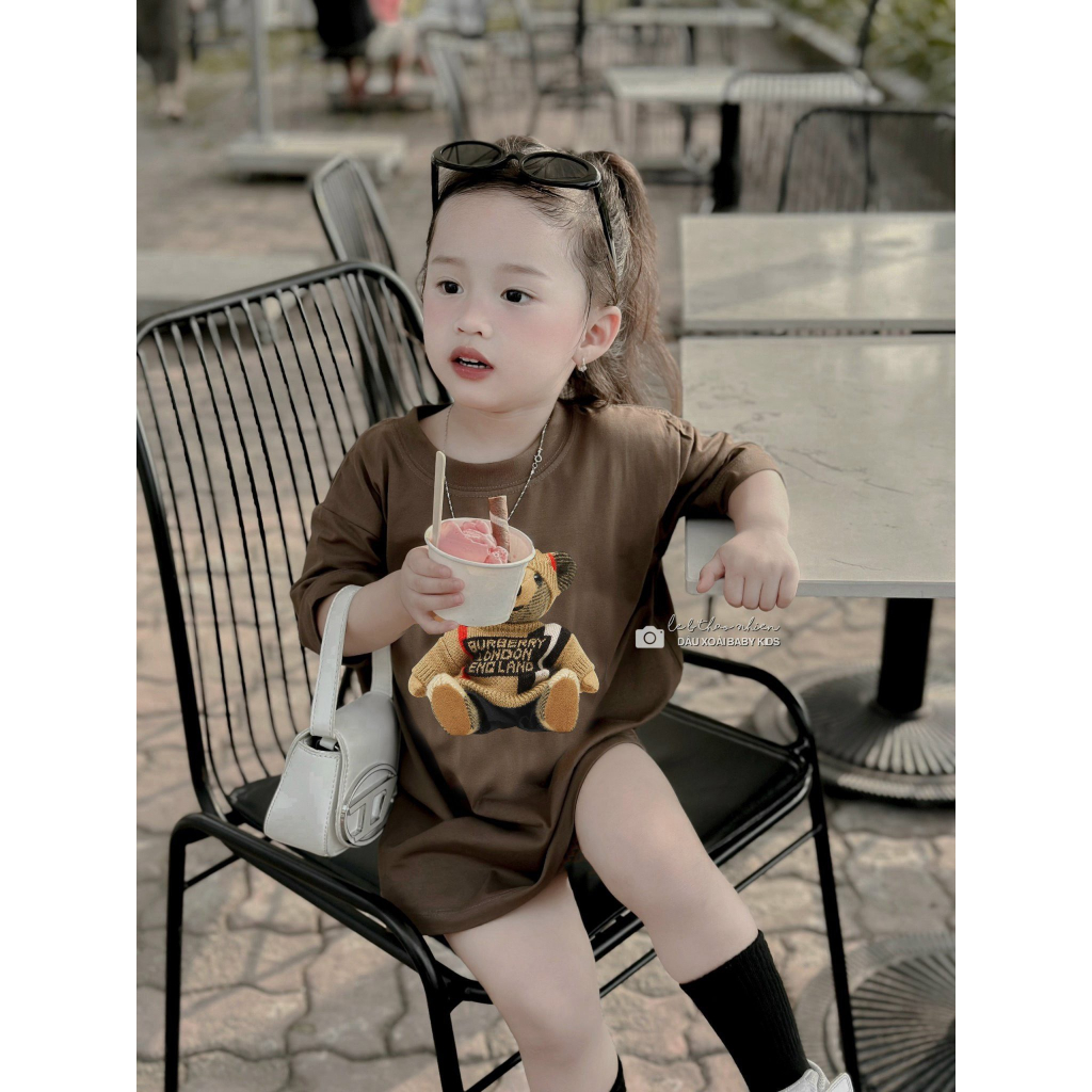 Áo thun gấu london bbr cho bé trai , gái , áo phông dáng rộng unisex , áo  cho mẹ và bé Kid_genz