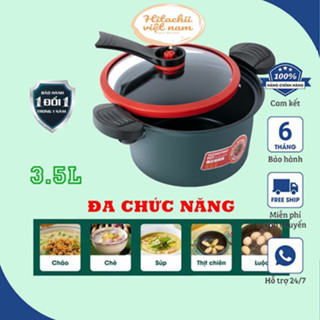 Nồi áp suất, Nồi hầm cháo, Kho cá đa năng mini totipotent pot 3.5L dùng cho mọi loại bếp từ, bếp gas, bếp hồng ngoạ