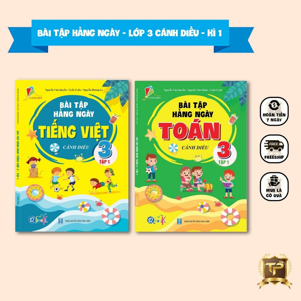 Sách - Combo Bài Tập Hằng Ngày Lớp 3 - Môn Toán và Tiếng Việt học kì 1 - Cánh diều (2 quyển)