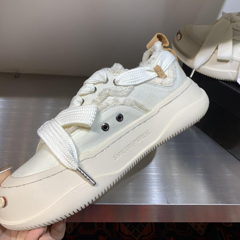 Giày sneaker Smilere public 2 màu trắng đen nam nữ, giày thể thao Smilerepublic bản cao cấp hot nhất 2023