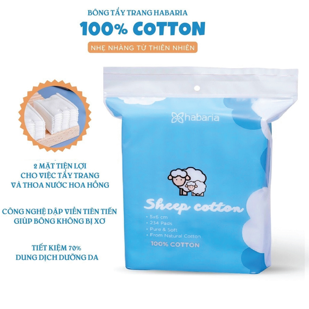 Bông Tẩy Trang Cừu Habaria Sheep Cotton
