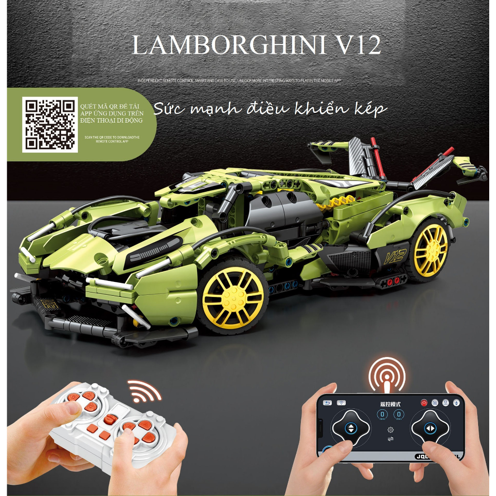 Đồ chơi lắp ráp Lego siêu xe LAMBORGHINI V12 GT tỉ lệ 1:14 với hơn 1039 PCS