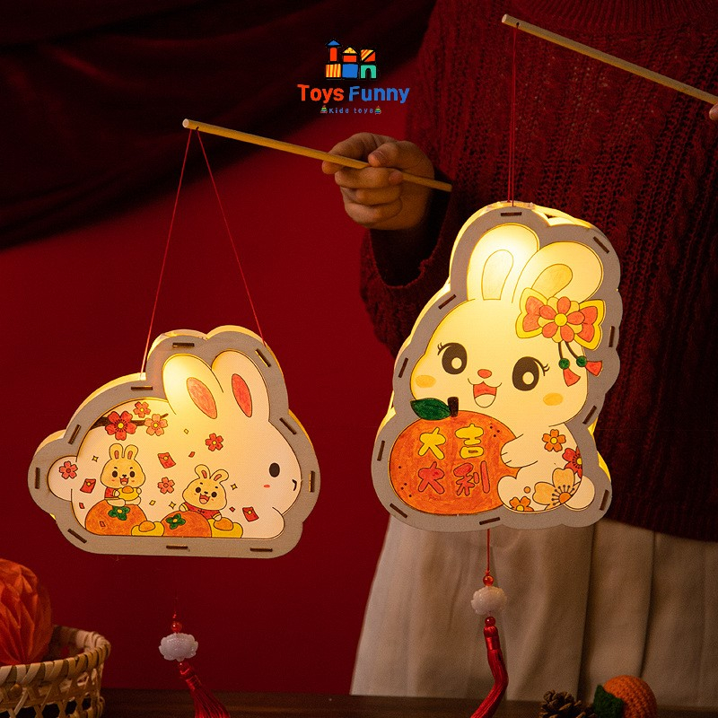 Đèn lồng trung thu bằng gỗ handmade nhiều mẫu cho bé