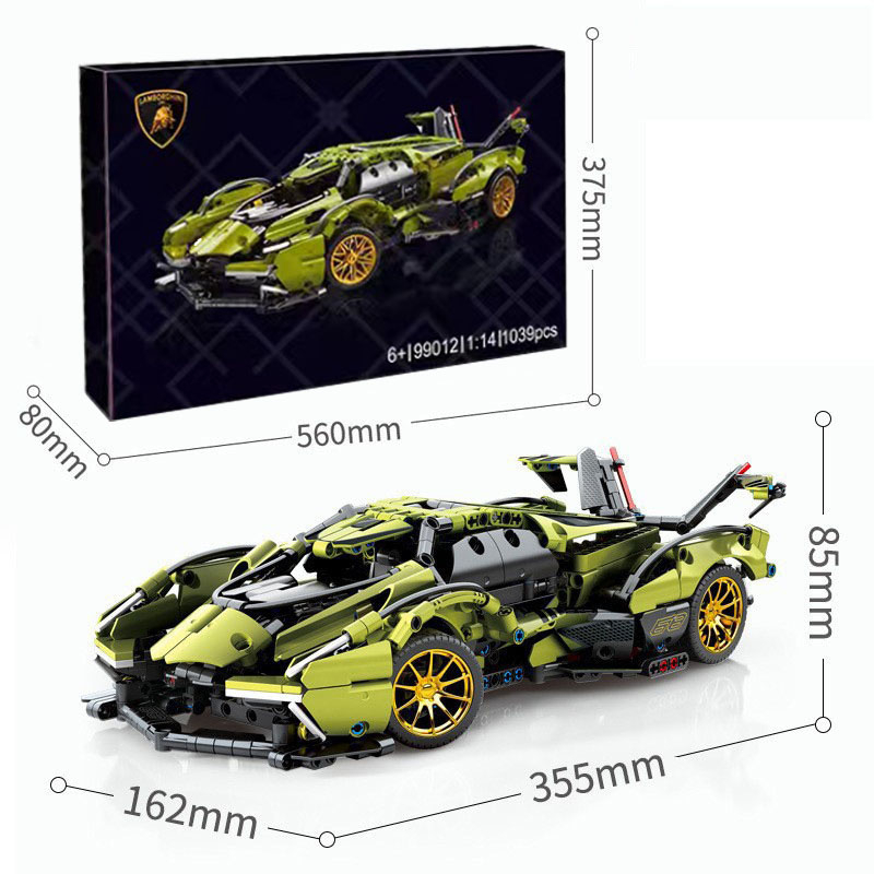 Đồ chơi lắp ráp Lego siêu xe LAMBORGHINI V12 GT tỉ lệ 1:14 với hơn 1039 PCS