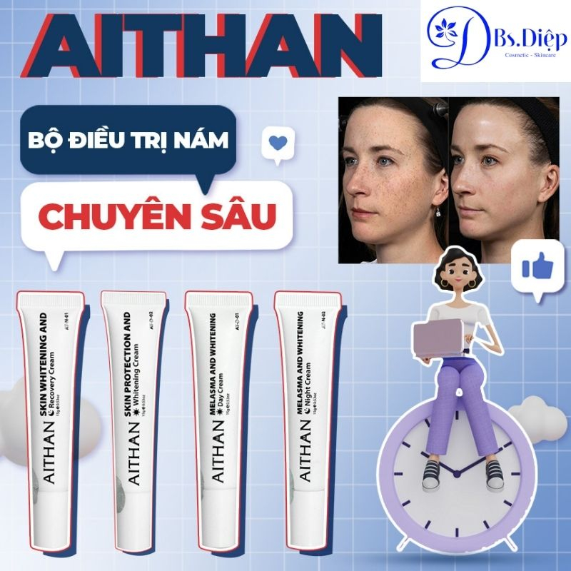 Bộ Nám Chuyên Sâu AiThan – Giải Pháp Ức Chế Nám Theo Phác Đồ Chuẩn Y Khoa Bộ 4 tuýp