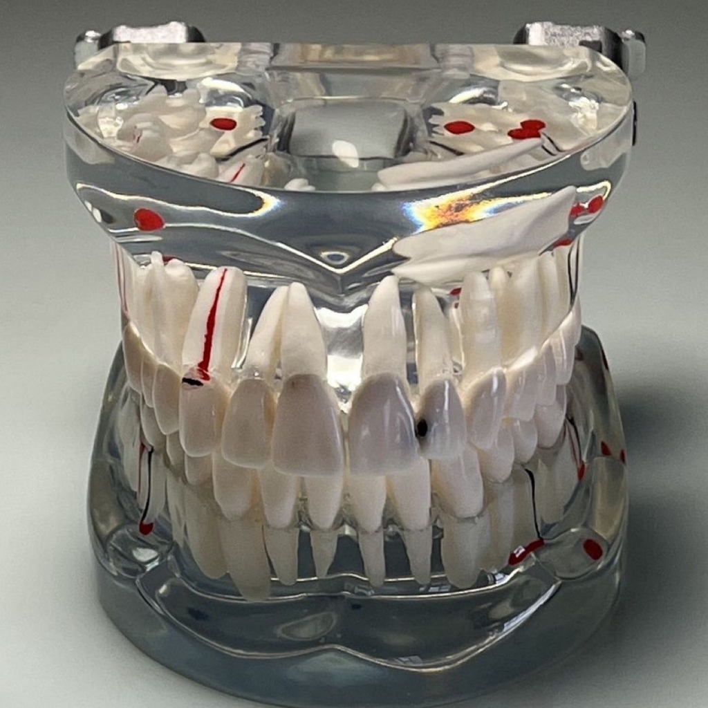 Mẫu hàm tư vấn nha khoa, mô hình tư vấn sâu răng, cắm implant, sâu răng DN42