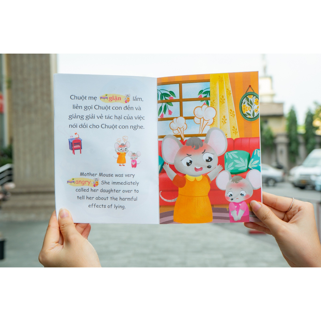 Truyện tranh song ngữ Việt - Anh cho bé - Giáo dục tính cách cho trẻ 3 - 9 tuổi - Đinh Tị Books