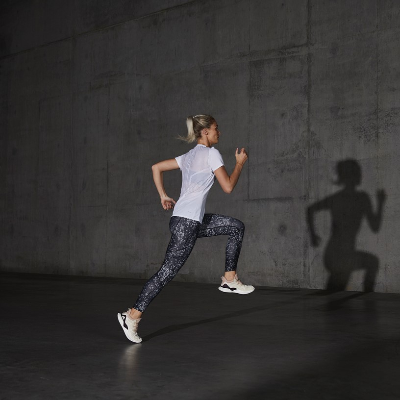 Giày thể thao Alphabounce Beyond trắng sữa quai tím, giày chạy bộ, tâp gym ... dành cho nam nữ, full box