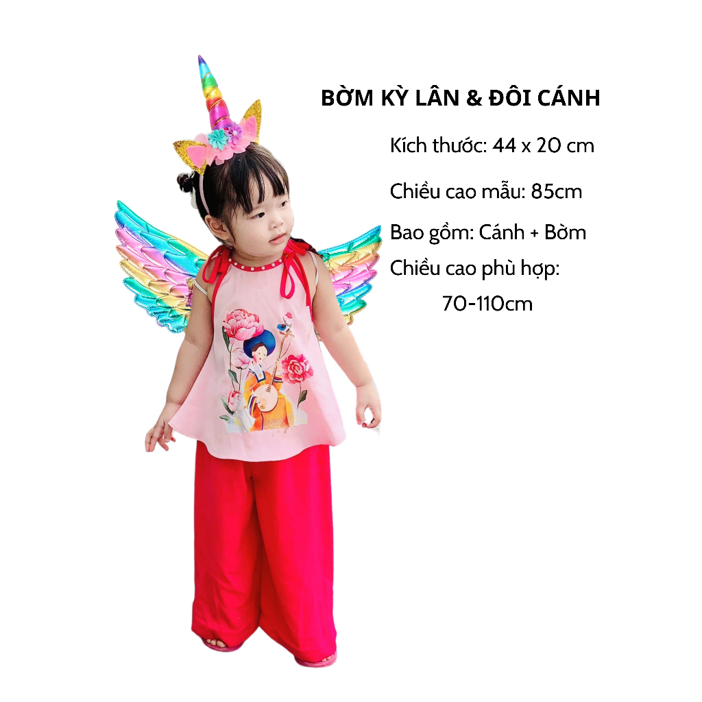 Đôi Cánh Thiên Thần, Cánh Tiên Kèm Bờm Cài Tóc Phát Sáng Hóa Trang Halloween Sinh Nhật, Trung Thu