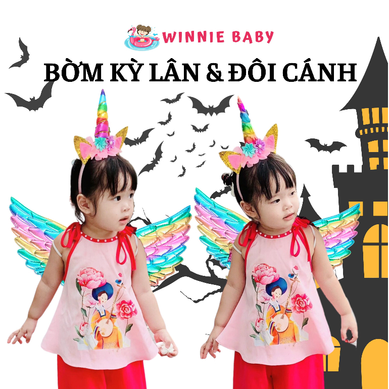 Đôi Cánh Thiên Thần, Cánh Tiên Kèm Bờm Cài Tóc Phát Sáng Hóa Trang Halloween Sinh Nhật, Trung Thu