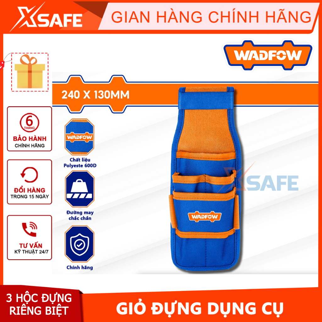 Túi đựng dụng cụ 270x110mm Kích thước： L270 × W110mm Chất liệu: Polyeste 600D 3 túi riêng biệt để đựng dụng cụ Wadfow
