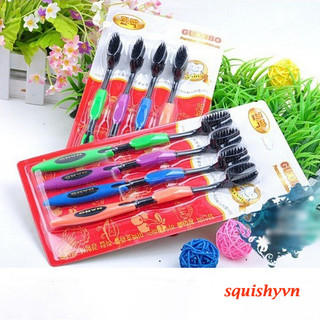 Vỉ 4 bàn chải đánh răng than tre hoạt tính hàn quốc t21