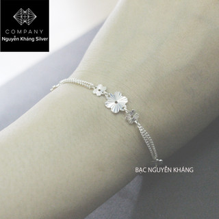 Lắc tay nữ, bạc ta, họa tiết hoa phay