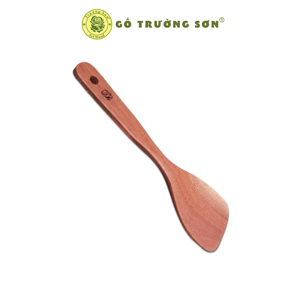 Muỗng Xới Cơm Cán Dài Cỡ Trung - Vá Gỗ 02 Xà Cừ - Đồ Gỗ Nhà Bếp Thương Hiệu Trường Sơn