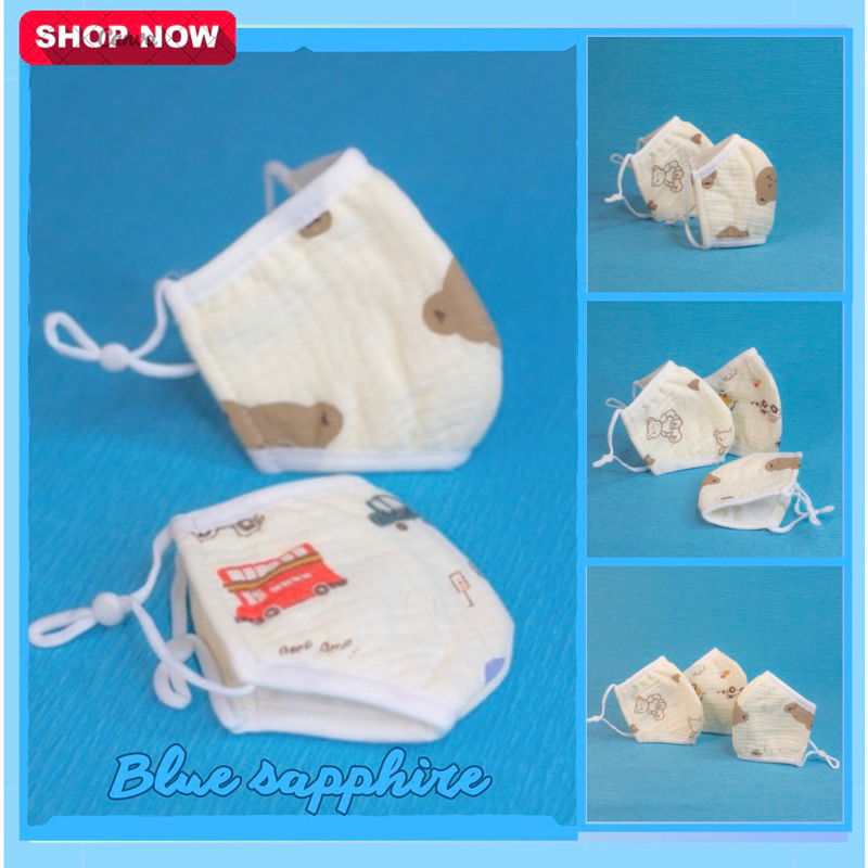 Khẩu trang vải cho bé, Set 3 cái khẩu trang cho bé chất liệu cotton 100% cho bé từ 1-4 tuổi