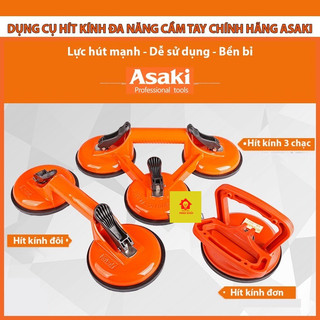 Tay hít kính Asaki, hít gạch cầm tay đa năng,dụng cụ hút kính,hút gạch đơn,đôi, 3 chạc,hít kính chân không,hút kính gạch